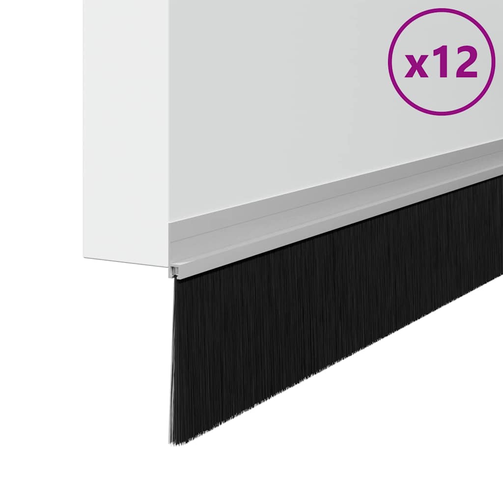 Dopuri pentru uși autoadezive 12 pcs Argintiu 100 cm