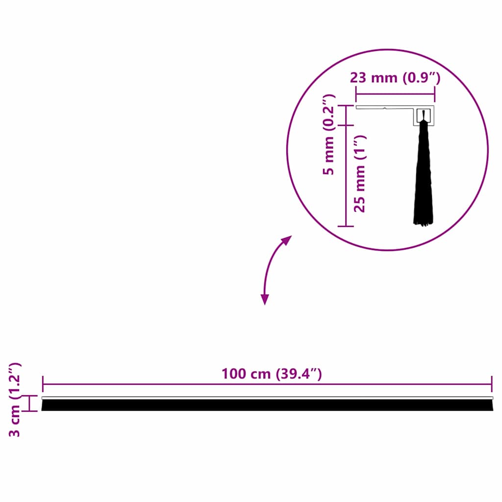 Dopuri pentru uși autoadezive 12 pcs Argintiu 100 cm