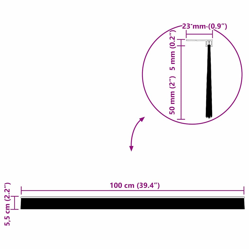 Dopuri pentru uși autoadezive 12 pcs Argintiu 100 cm