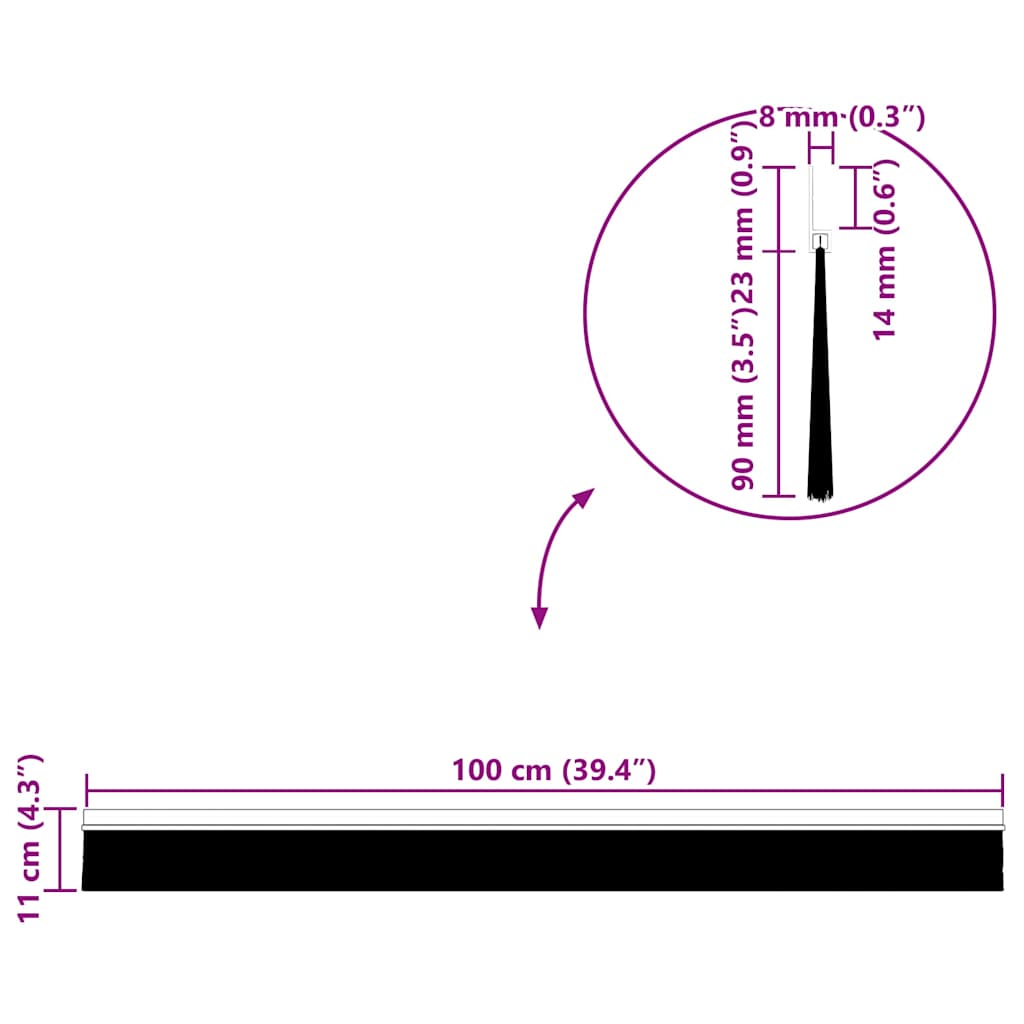 Dopuri pentru uși autoadezive 6 pcs Alb 100 cm
