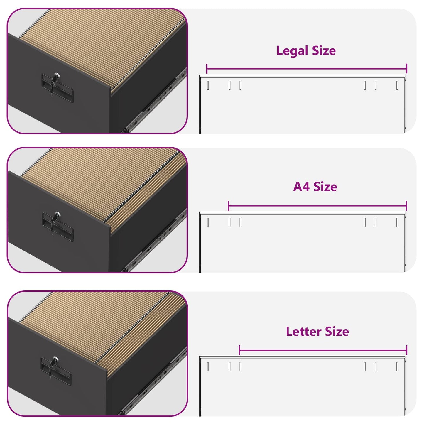 Dulap pentru Fișiere cu sertar 2 pcs Negru 44 x 50 x 106.5 cm