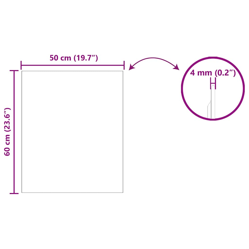 Ogledna de perete Dreptunghiular 50 x 60 cm sticlă securizată