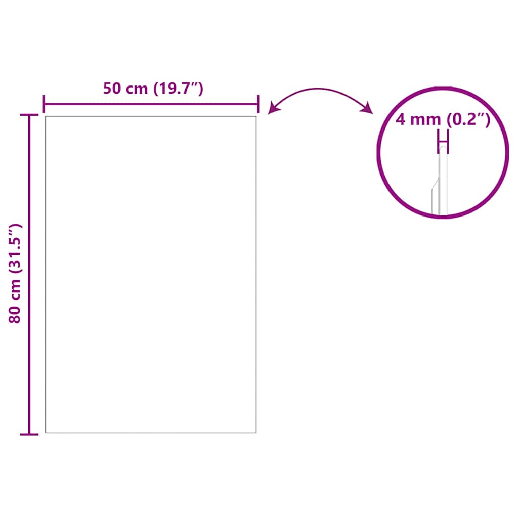 Ogledna de perete Dreptunghiular 50 x 80 cm sticlă securizată