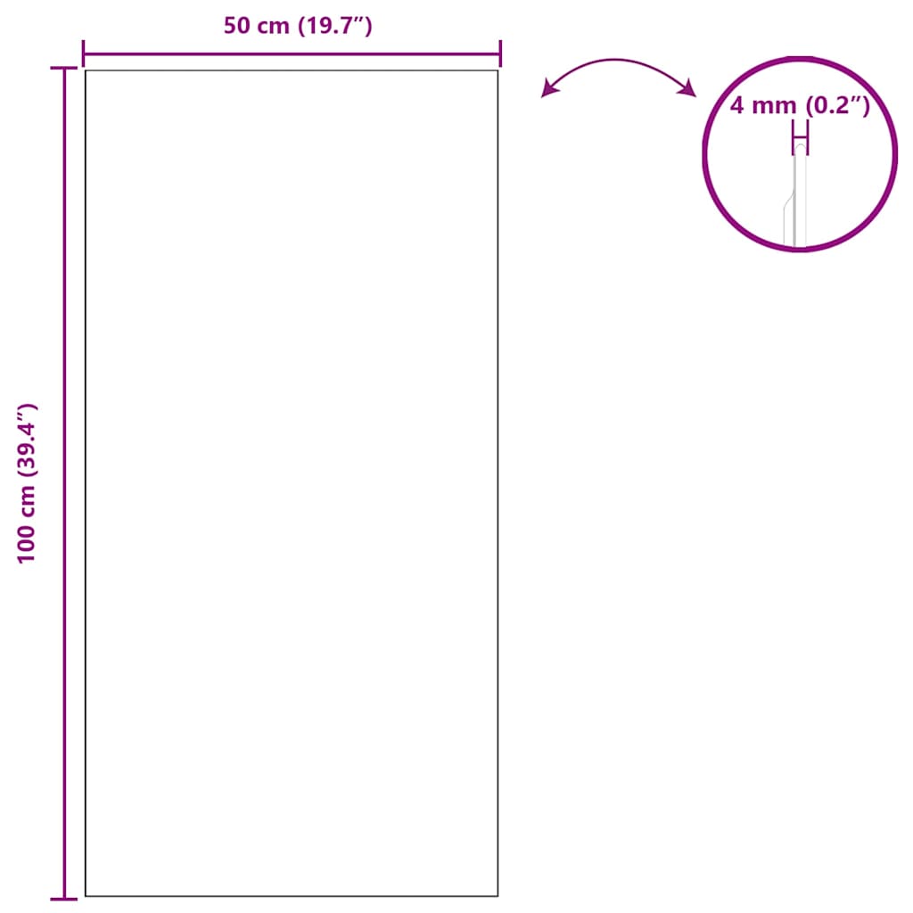 Ogledna de perete Dreptunghiular 50 x 100 cm sticlă securizată