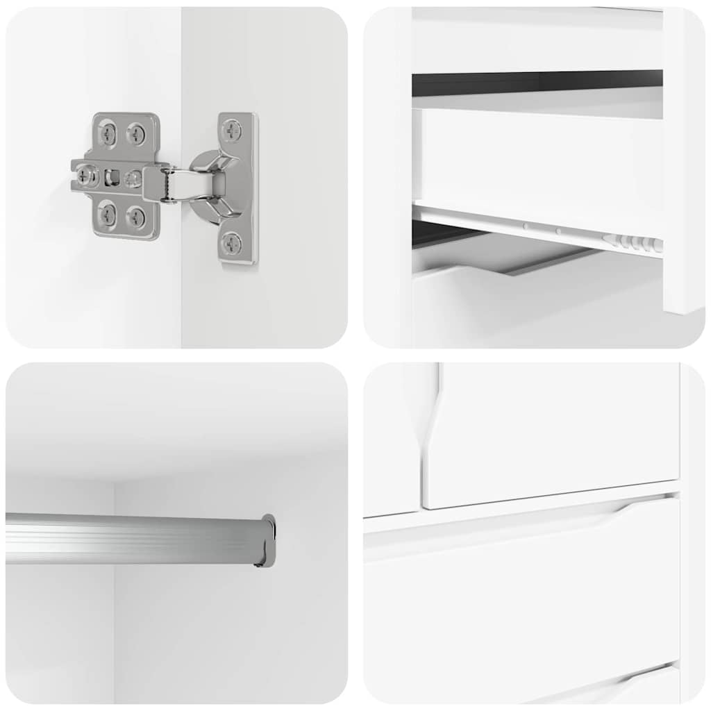 Dulap cu sertar cu ușă Alb 79,5 x 49 x 156 cm Lemn prelucrat