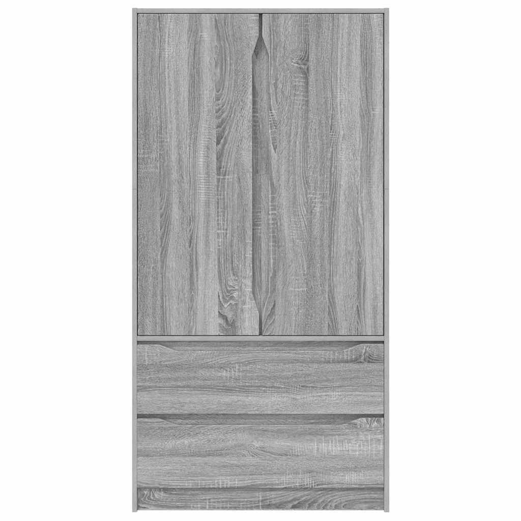 Dulap cu sertar Sonoma gri 79,5 x 49 x 156 cm Lemn prelucrat