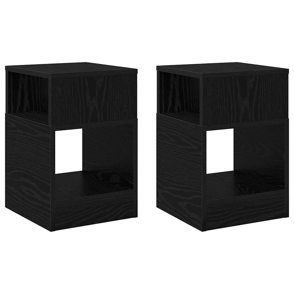 Masă laterală 2 pcs Stejar Negru 30,5 x 30 x 45 cm
