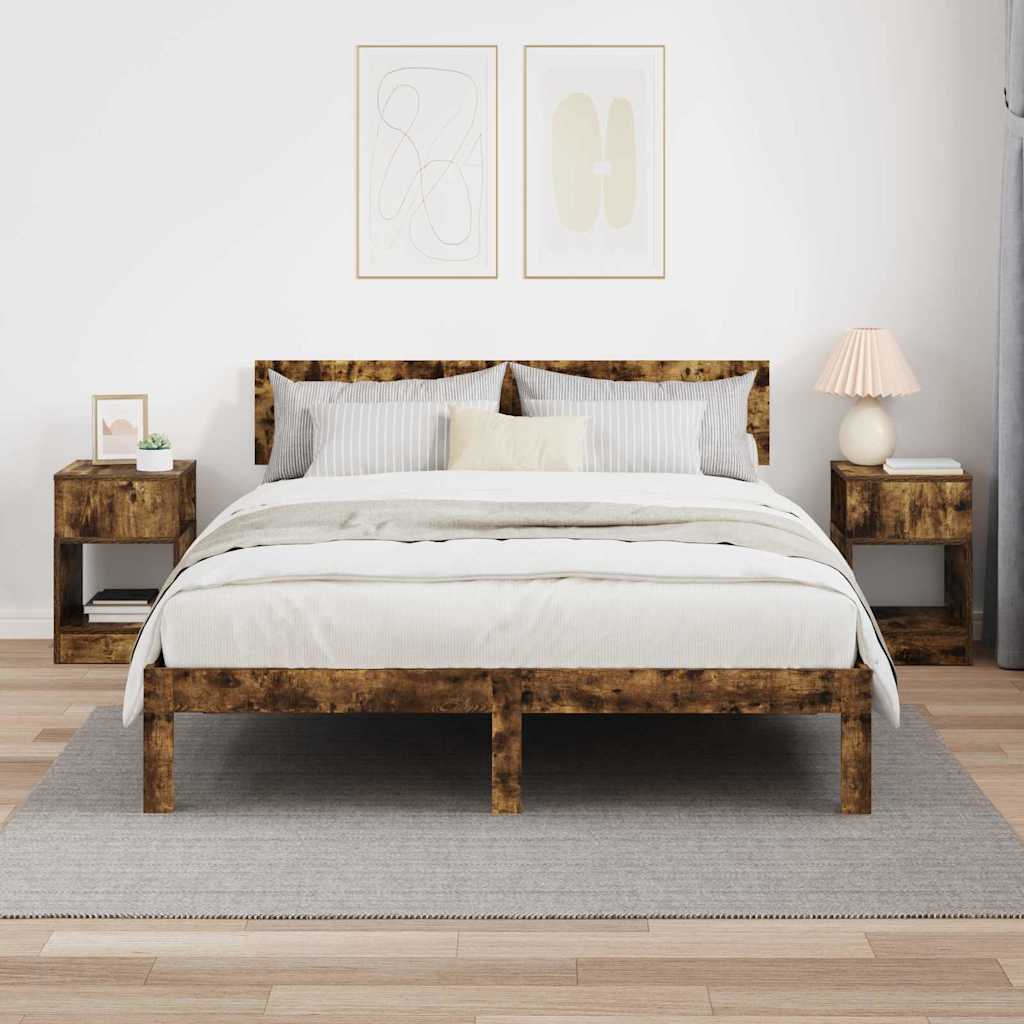 Masă laterală 2 pcs Stejar fumuriu 30,5 x 30 x 45 cm