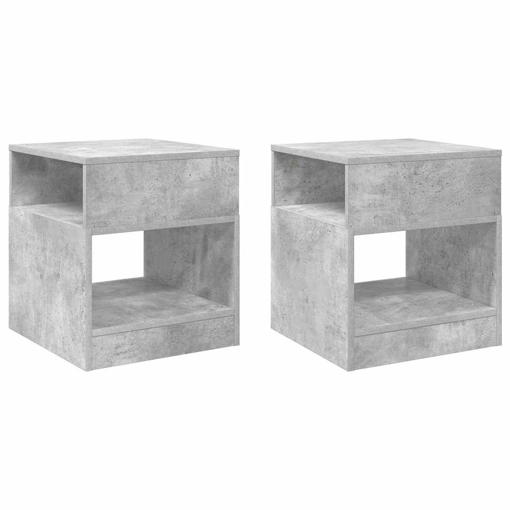 Masă laterală 2 pcs Gri din beton 40,5 x 40 x 45 cm