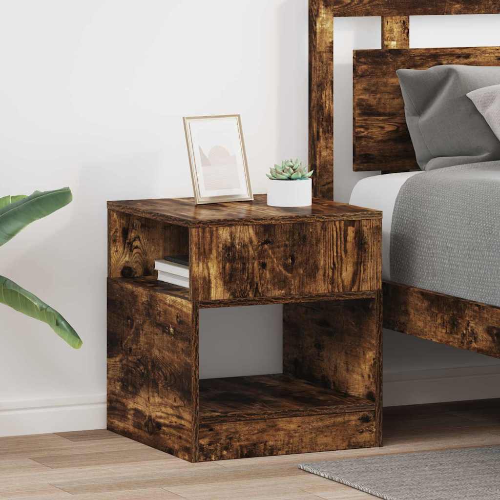 Masă laterală 2 pcs Stejar fumuriu 40,5 x 40 x 45 cm