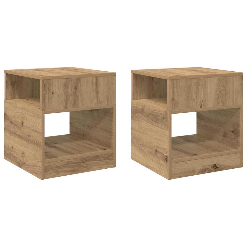 Masă laterală 2 pcs Stejar Artizanal 40,5 x 40 x 45 cm