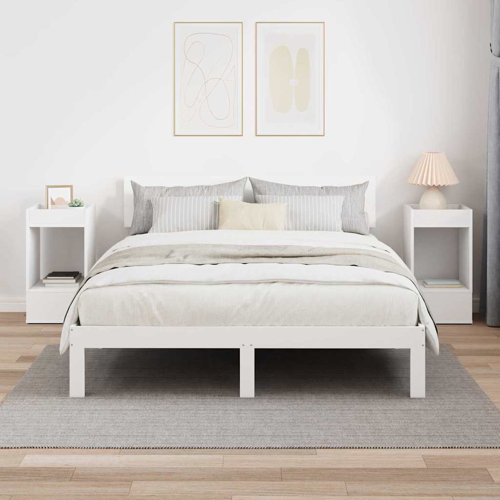 Masă laterală 2 pcs Alb 30 x 30 x 56 cm Lemn compozit