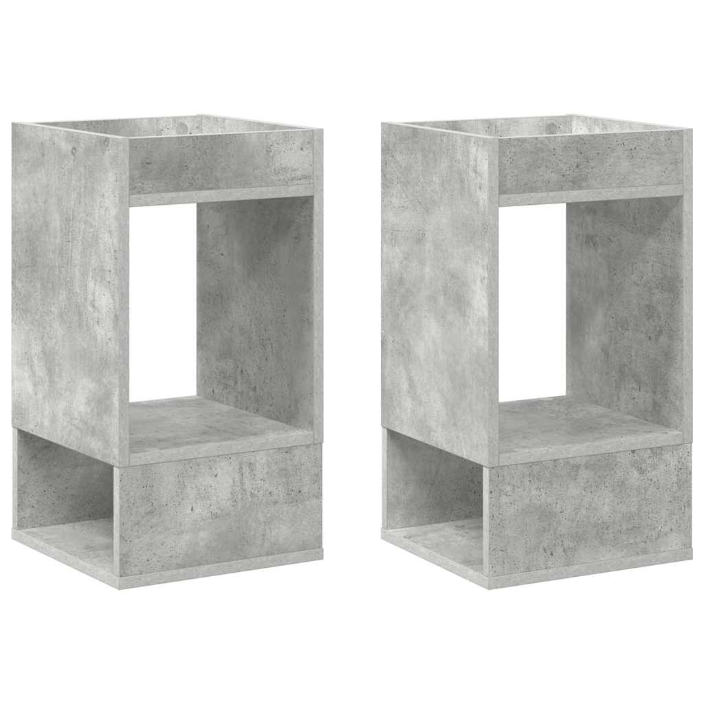 Masă laterală 2 pcs Gri din beton 30 x 30 x 56 cm Lemn compozit