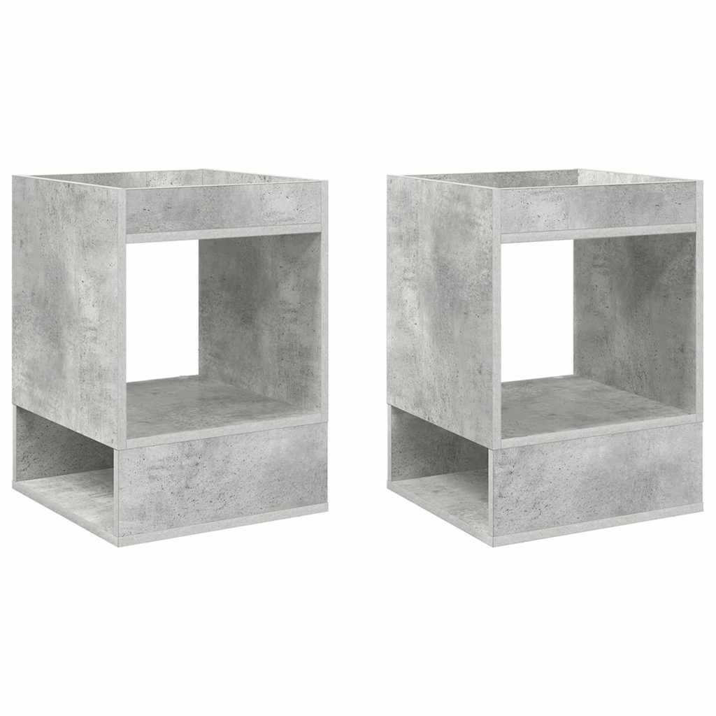 Masă laterală 2 pcs Gri din beton 40 x 40 x 56 cm Lemn compozit