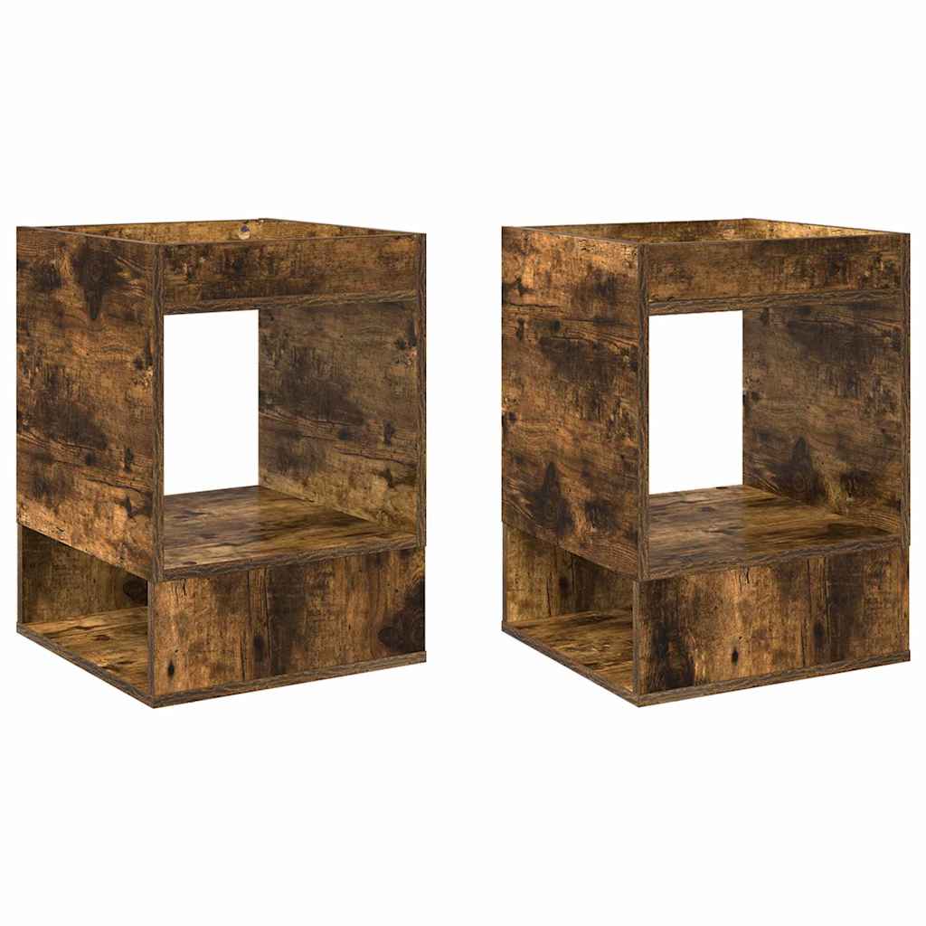 Masă laterală 2 pcs Stejar fumuriu 40 x 40 x 56 cm