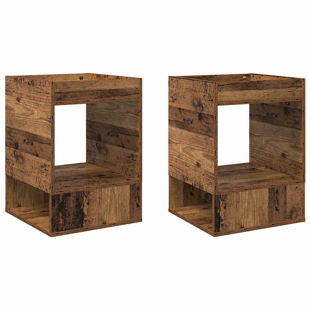 Masă laterală 2 pcs Lemn vechi 40 x 40 x 56 cm Lemn compozit