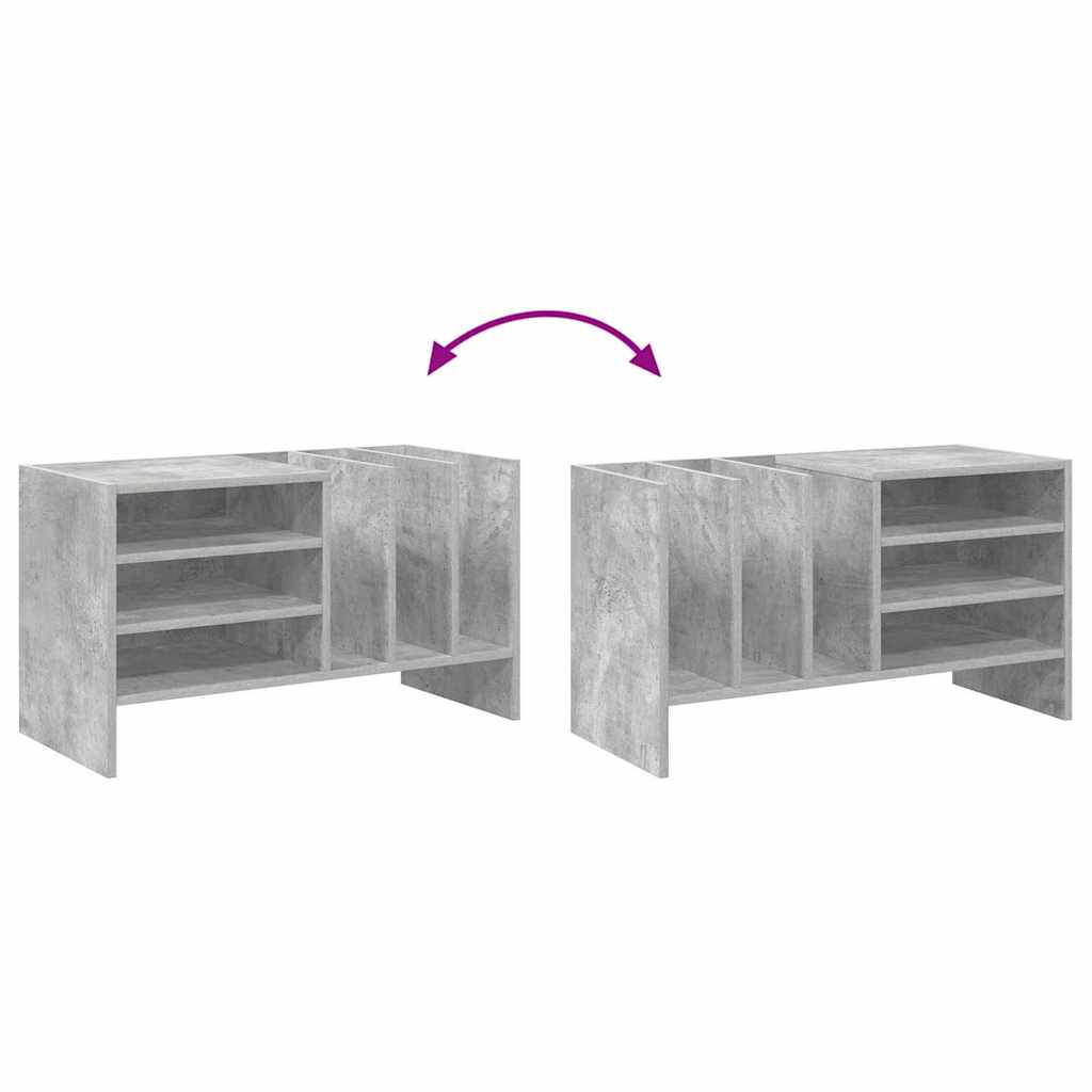 Dulap pentru discuri de vinil Gri din beton 78,5 x 35 x 45 cm