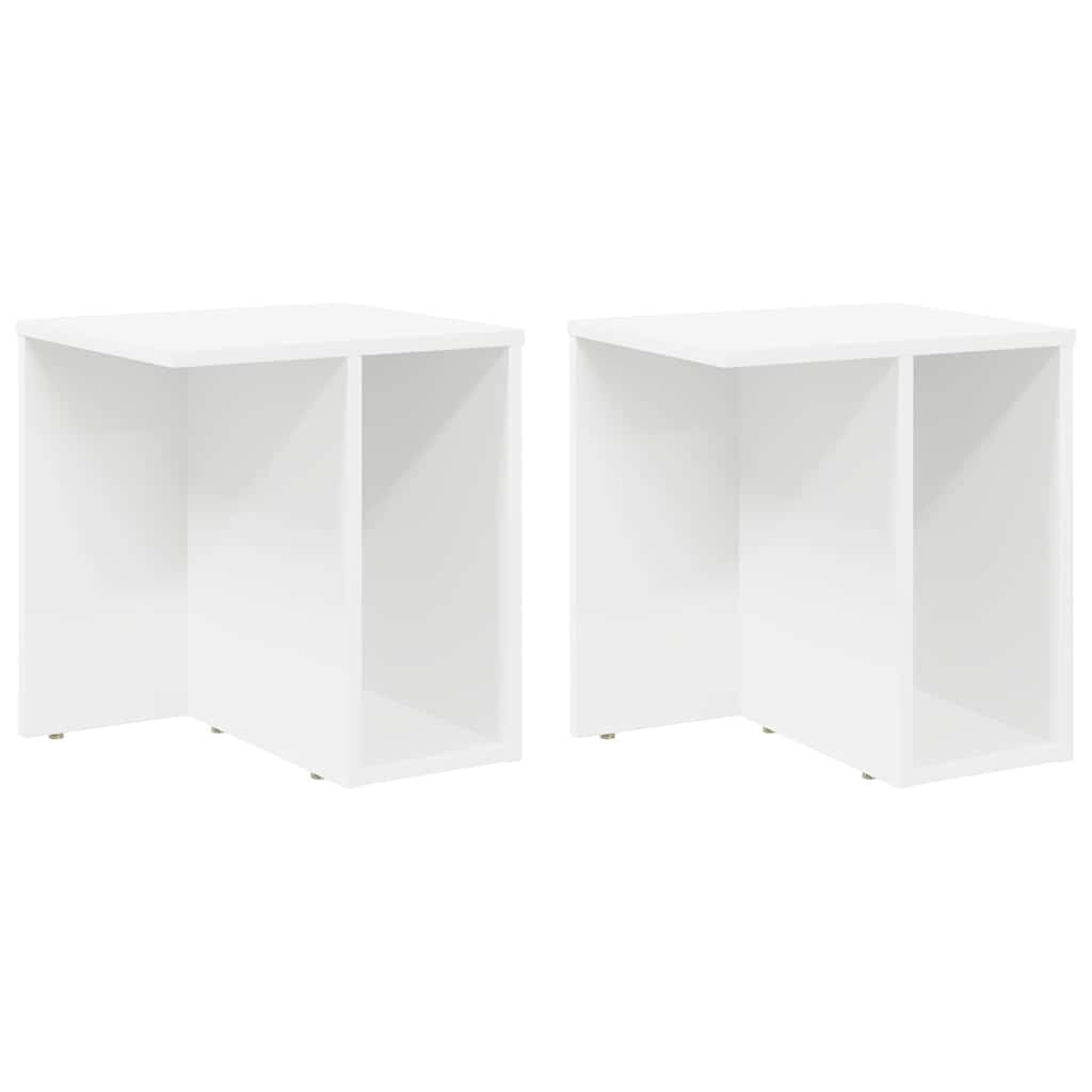 Masă laterală 2 pcs Alb 37 x 32 x 40 cm Lemn compozit
