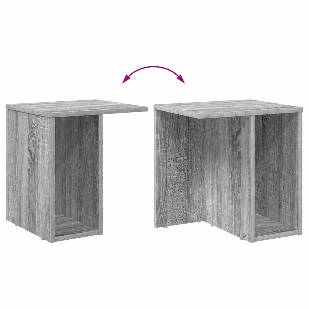 Masă laterală 2 pcs Gri Sonoma 37 x 32 x 40 cm Lemn compozit