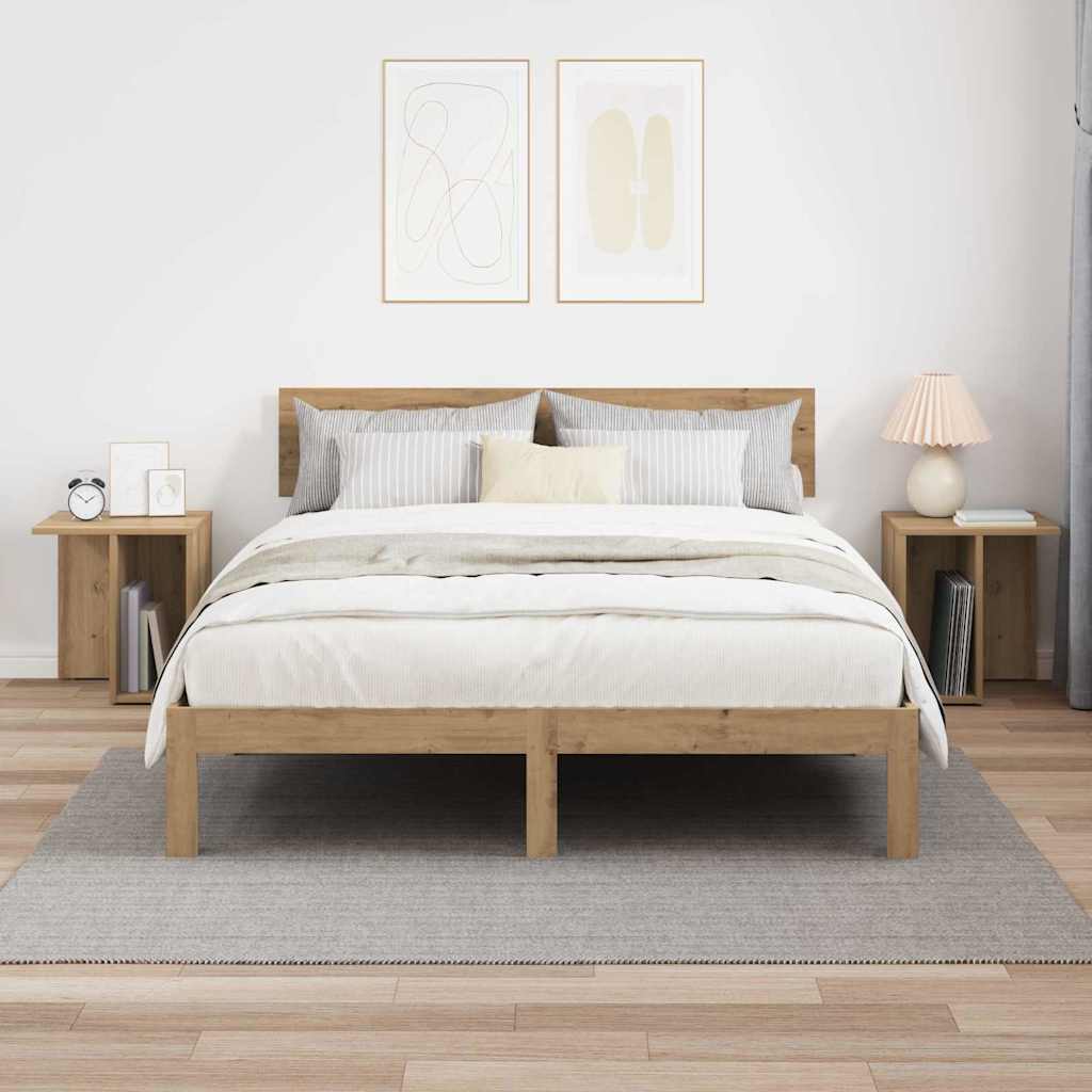 Masă laterală 2 pcs Stejar Artizanal 37 x 32 x 40 cm