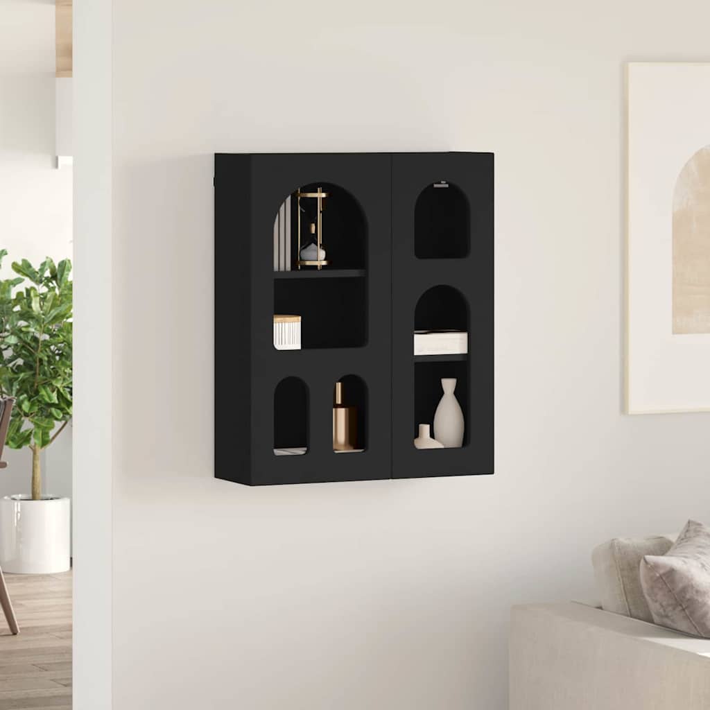 Dulap suspendat cu raft Negru 59 x 20 x 71.5 cm Lemn compozit