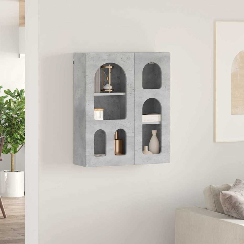 Dulap suspendat Gri din beton 59 x 20 x 71.5 cm Lemn compozit