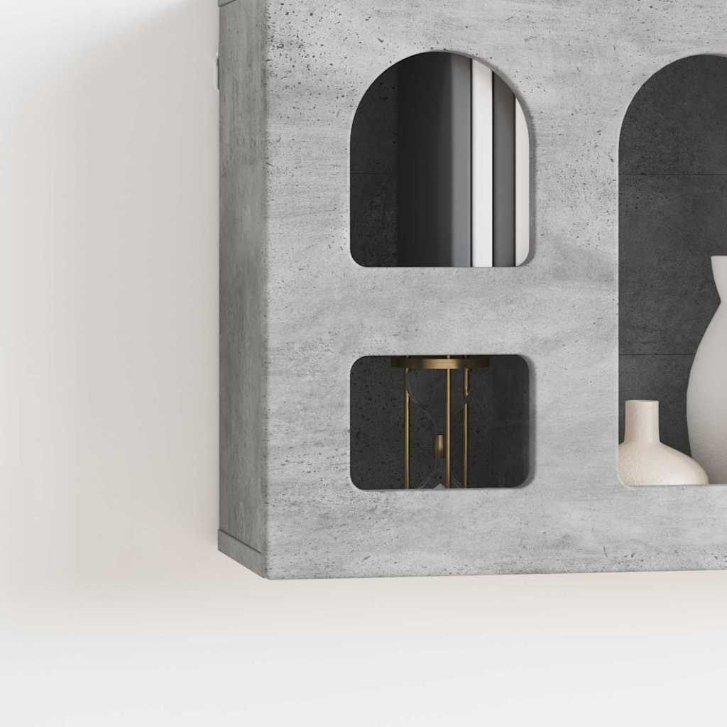 Dulap suspendat Gri din beton 60 x 20 x 40 cm Lemn compozit