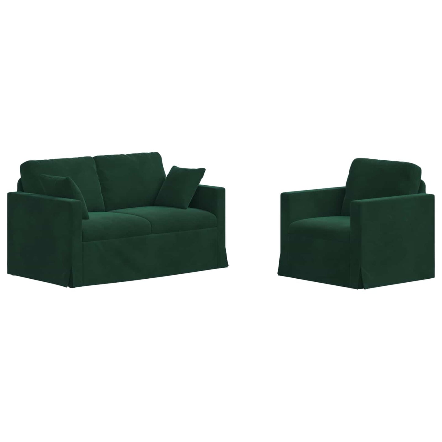 Set de canapea 2 pcs Verde închis 138 x 78 x 80 cm Catifea
