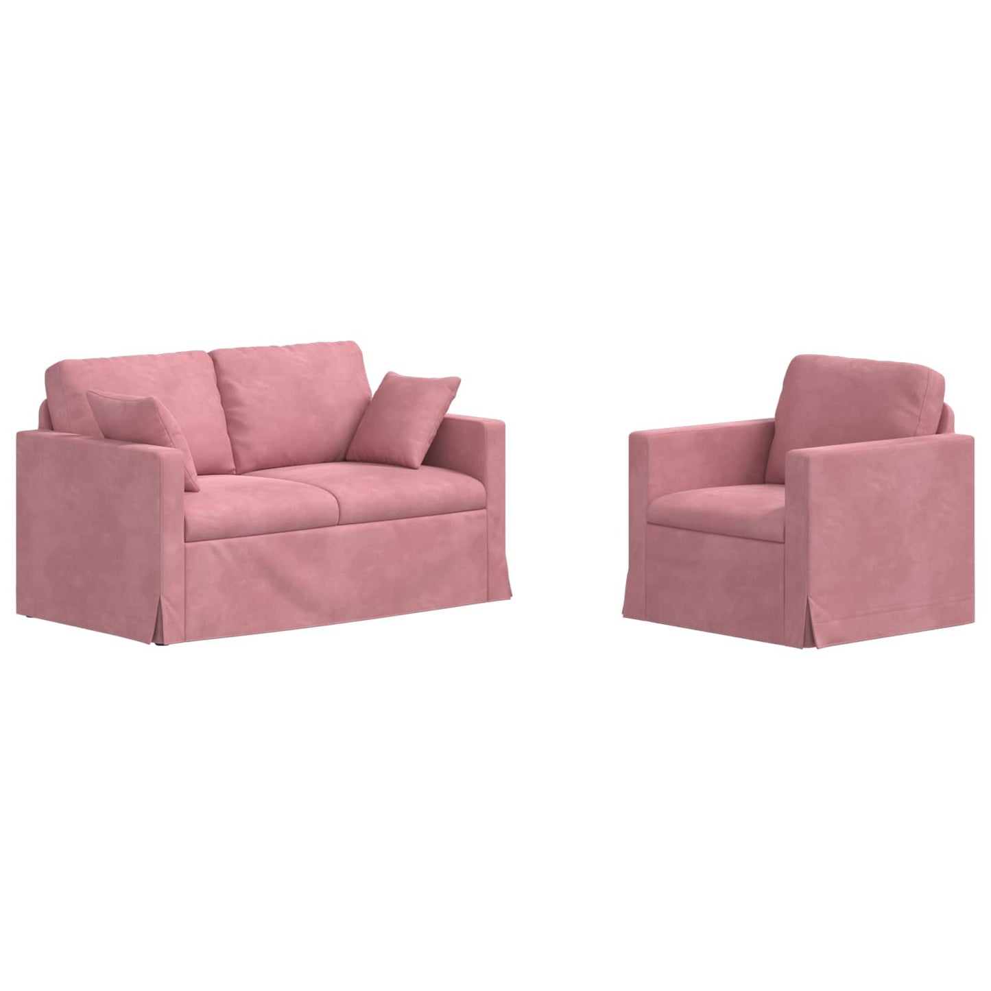 Set de canapea 2 pcs Roz 138 x 78 x 80 cm Catifea