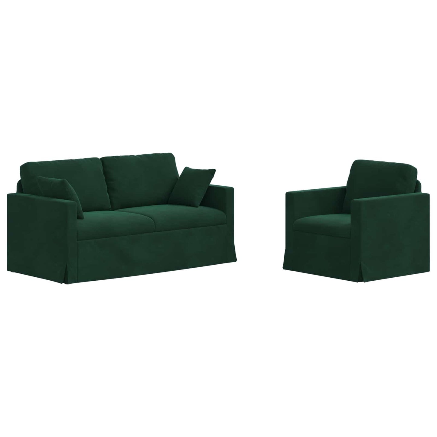 Canapea 2 pcs Verde închis 158 x 78 x 80 cm Catifea