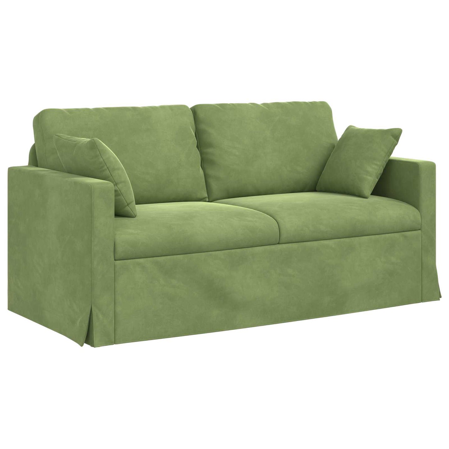 Canapea 2 pcs Verde deschis 158 x 78 x 80 cm Catifea