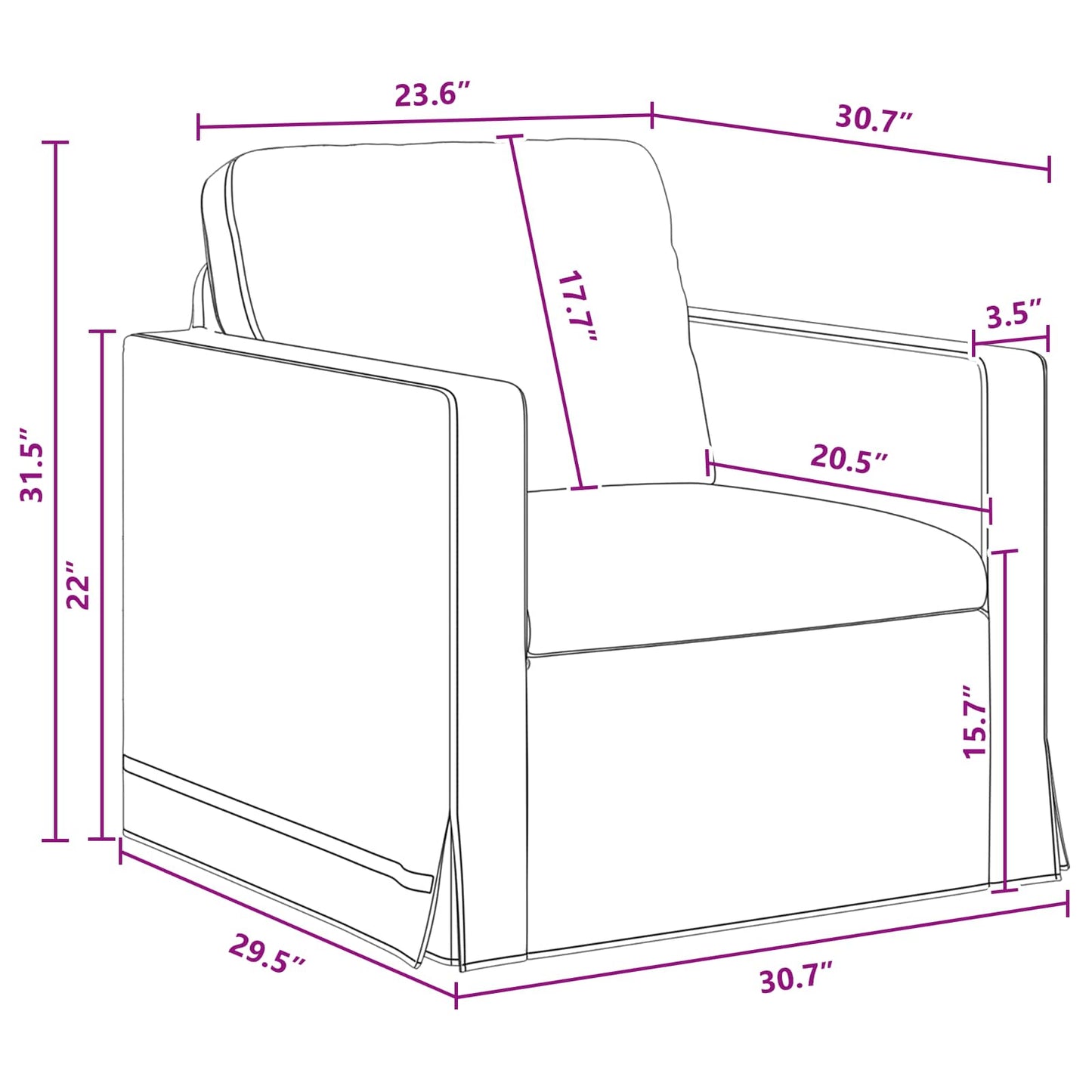 Canapea Gri închis 78 x 78 x 80 cm Catifea
