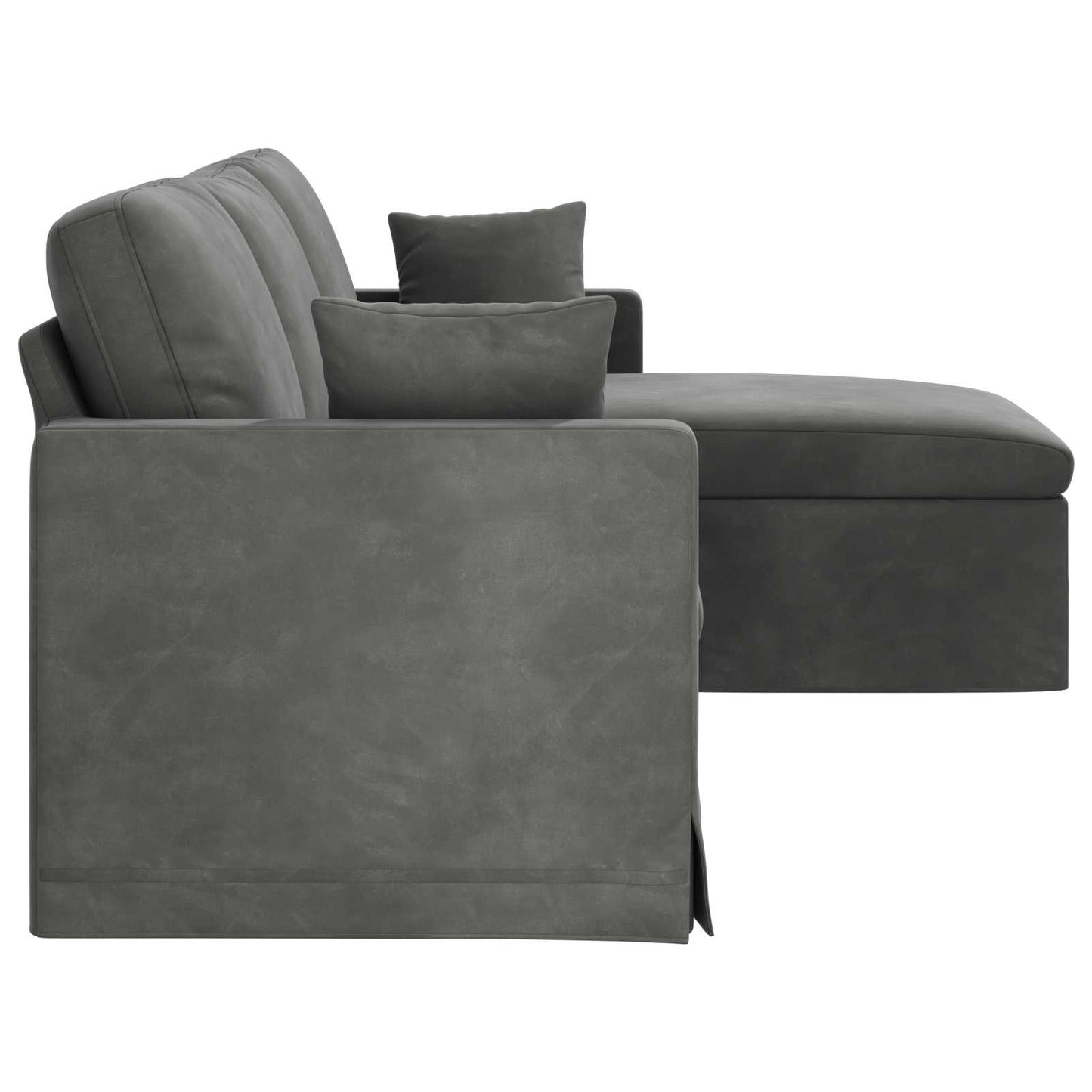 Canapea Gri închis 198 x 134 x 80 cm Catifea