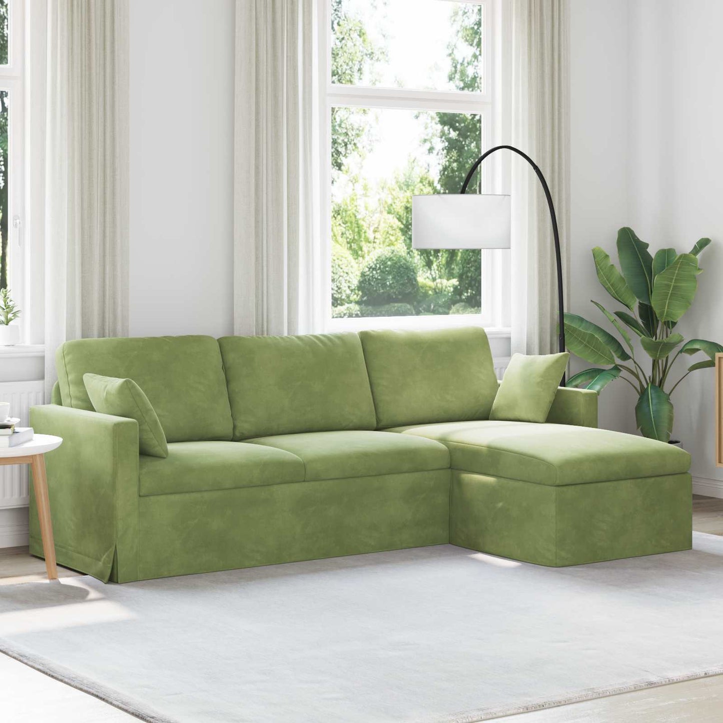 Canapea Verde deschis 198 x 134 x 80 cm Catifea