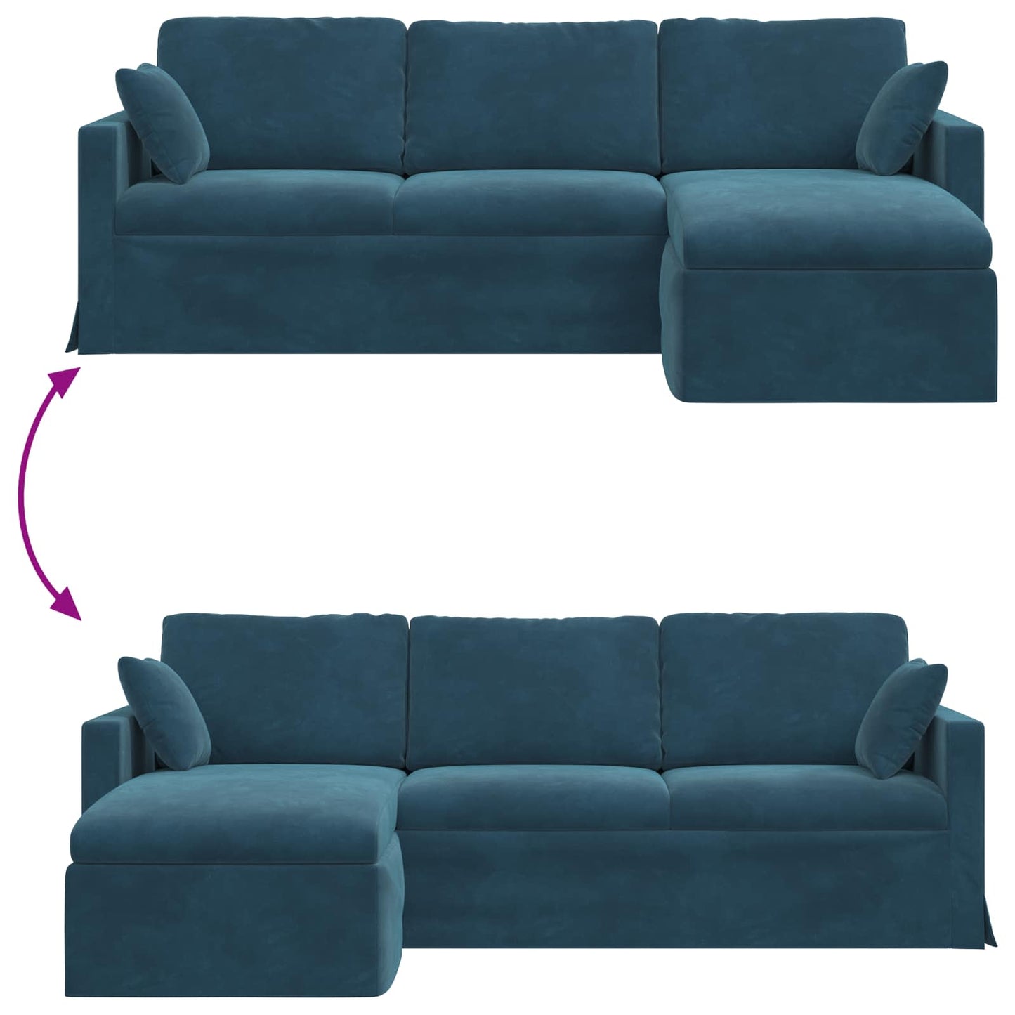 Canapea albastru 198 x 134 x 80 cm Catifea