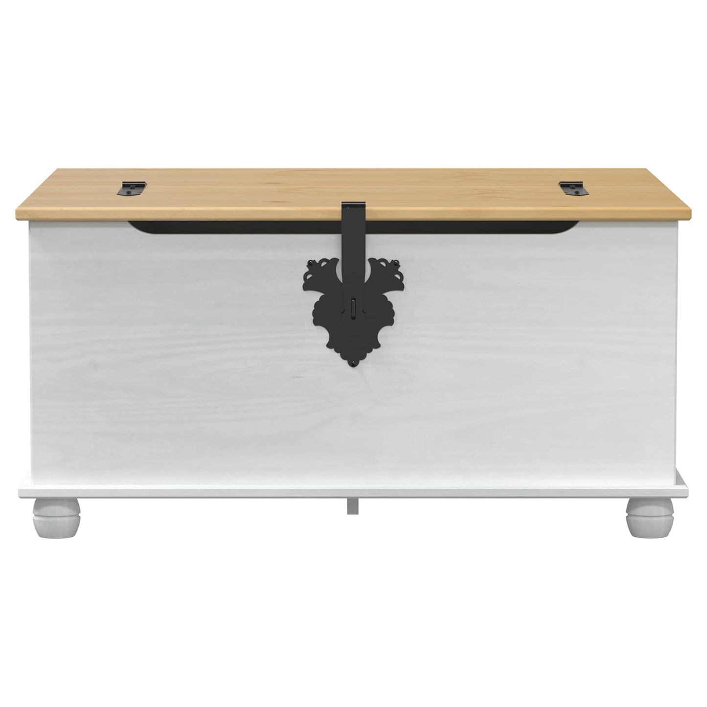 storage box cu sertar Alb 90 x 78 x 45 cm Lemn de pin masiv