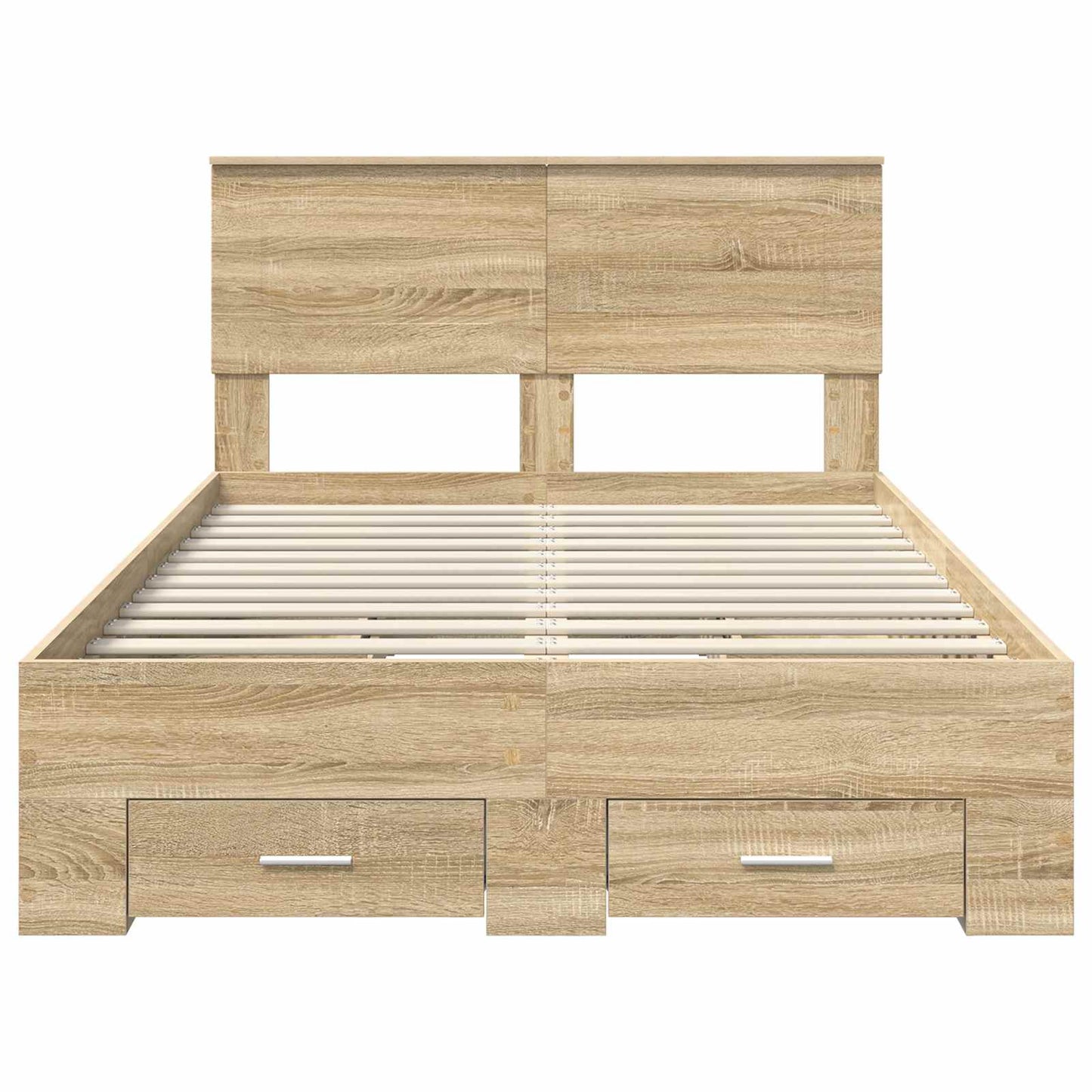 Cadru de pat cu sertar Stejar Sonoma 135 x 190 cm Lemn compozit