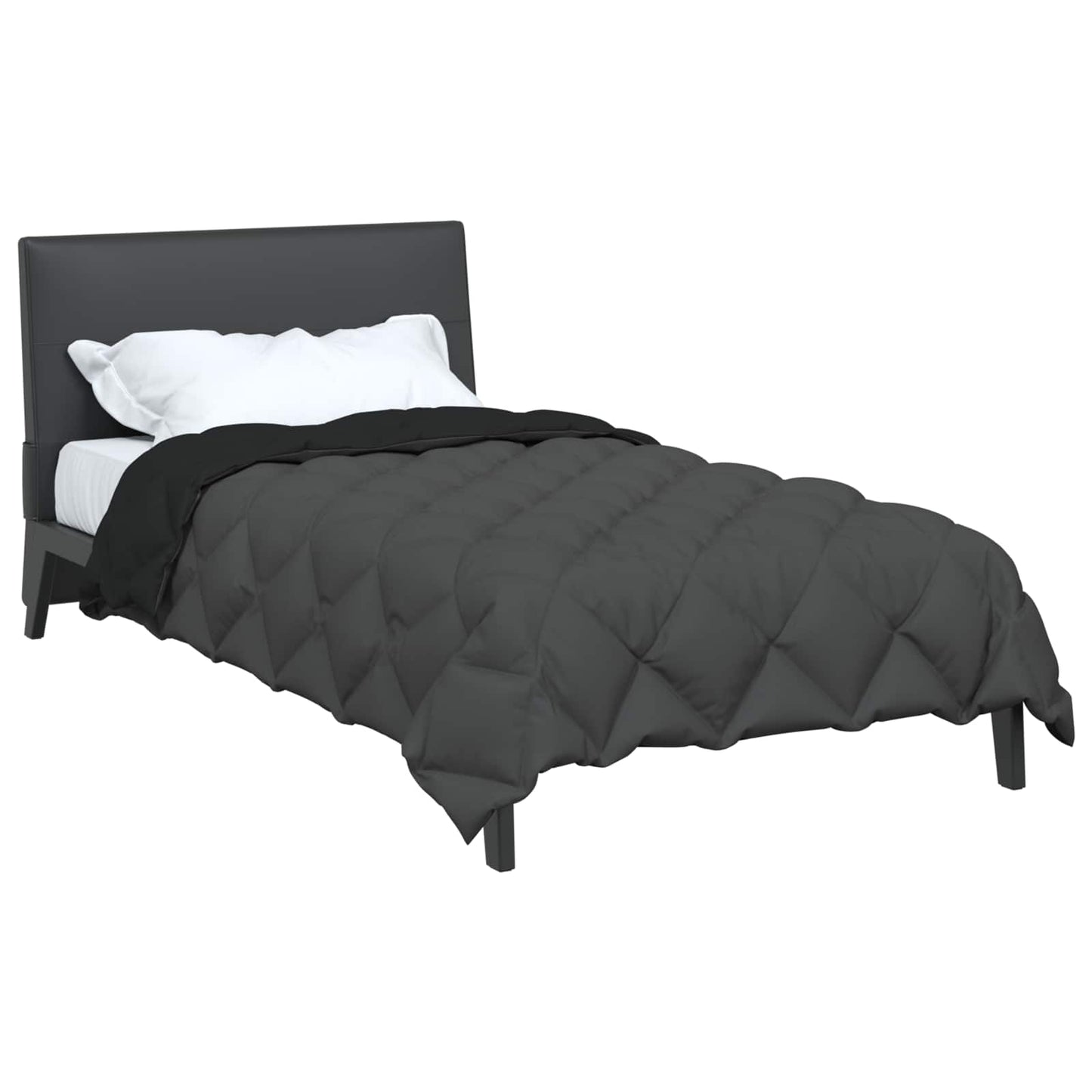 Duvet de iarnă Negru și antracit 200 x 135 cm Microfibră
