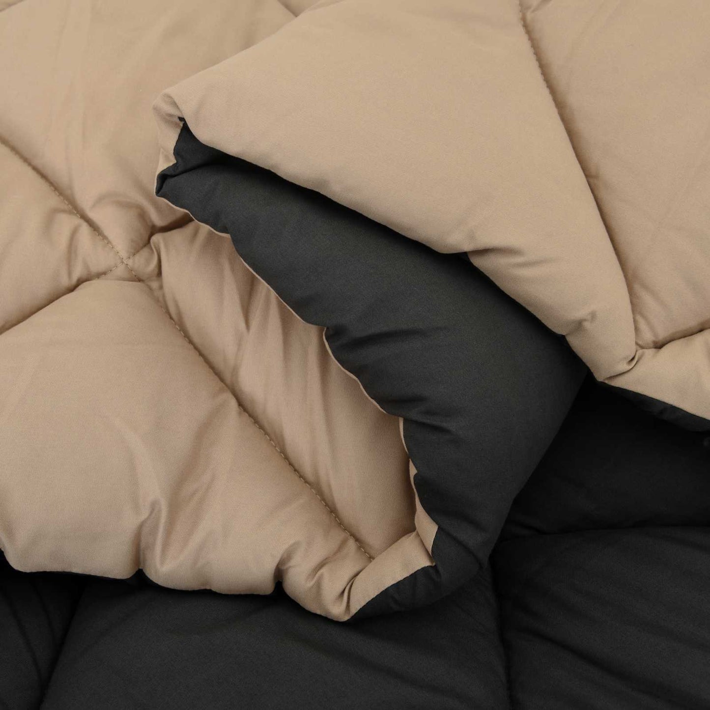 Duvet de iarnă Negru și Taupe 220 x 155 cm Microfibră