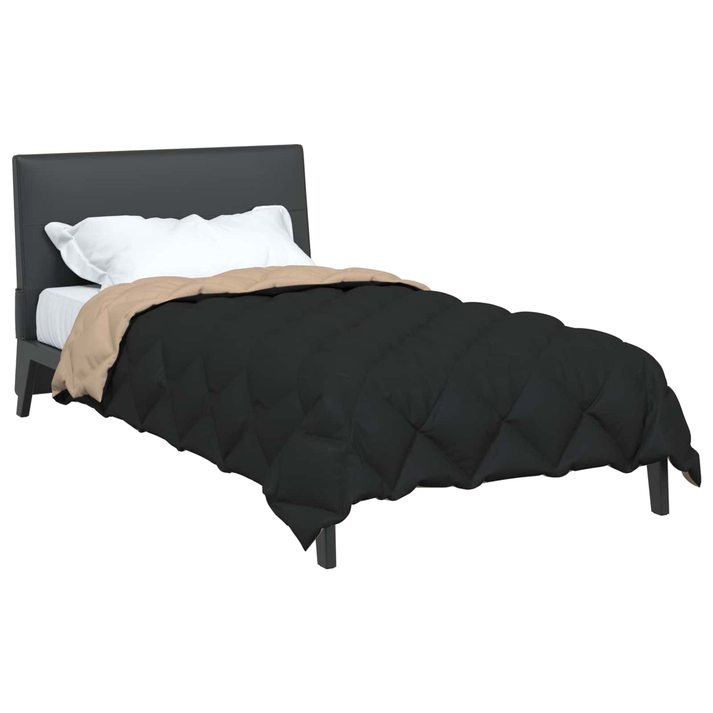 Duvet de iarnă Negru și Taupe 220 x 155 cm Microfibră