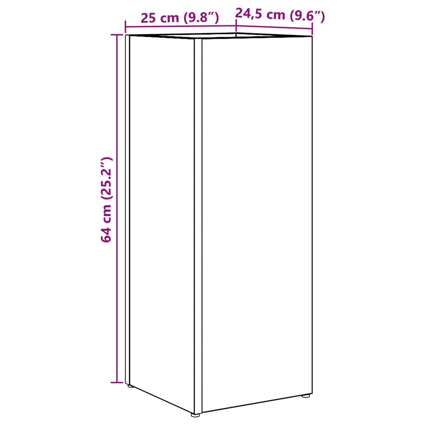 Suport pentru umbrele Stejar Negru 25 x 24,5 x 64 cm