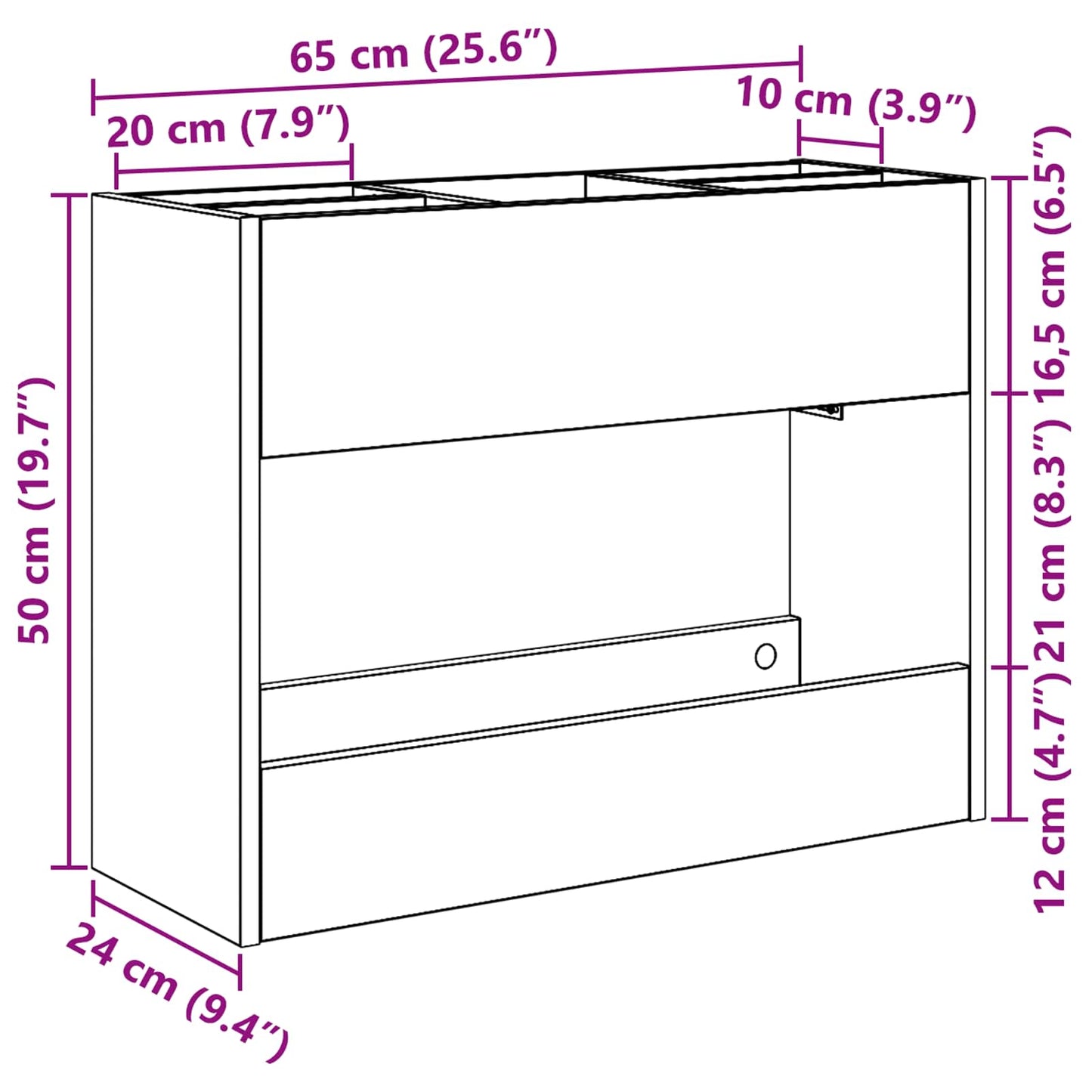 Suport pentru umbrele Gri din beton 65 x 24 x 50 cm