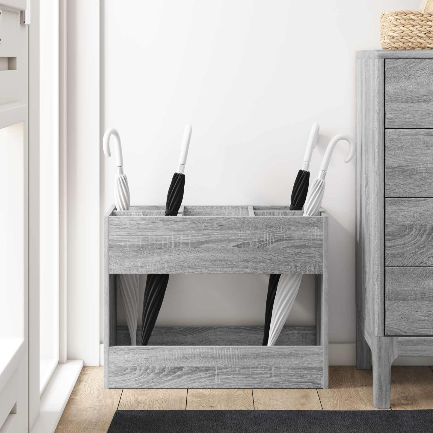 Suport pentru umbrele Gri Sonoma 65 x 24 x 50 cm Lemn compozit