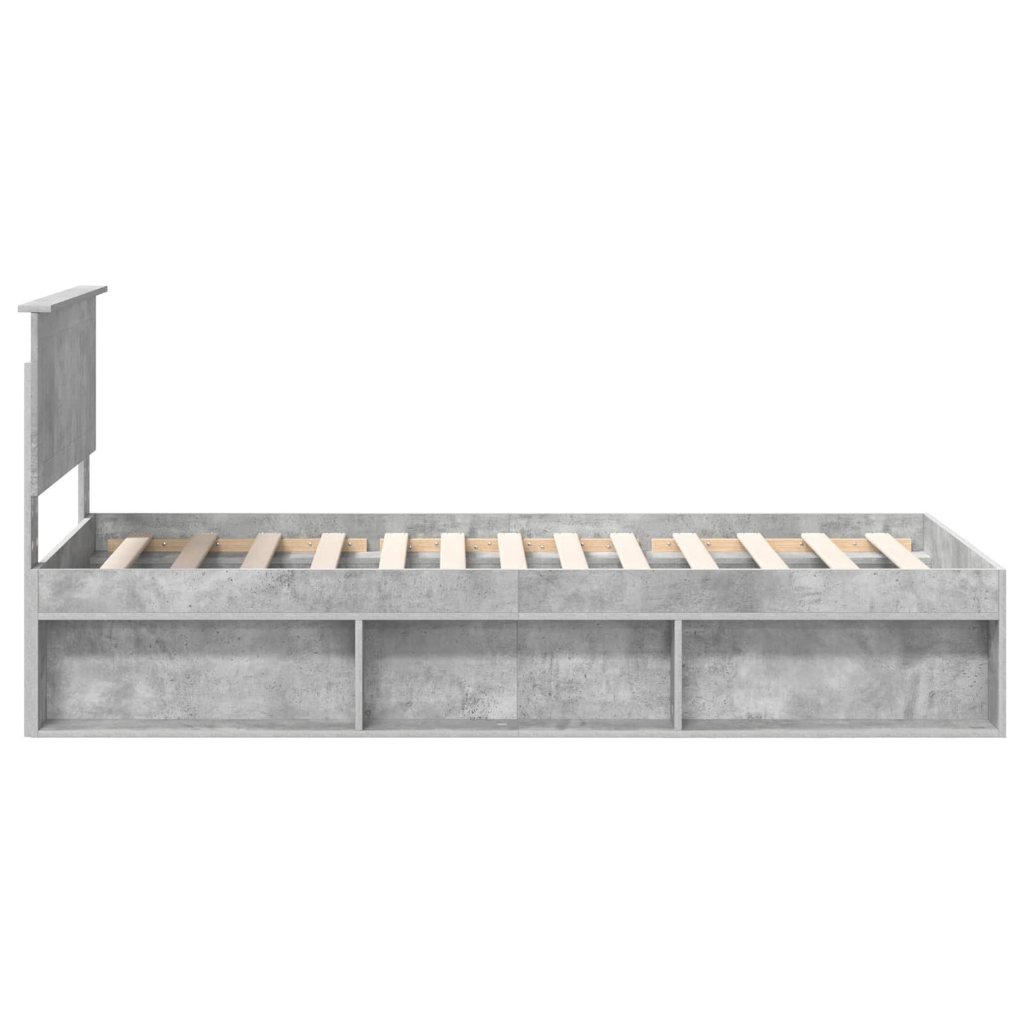 Cadru de pat Gri Concret 90 x 190 cm Lemn de pin masiv