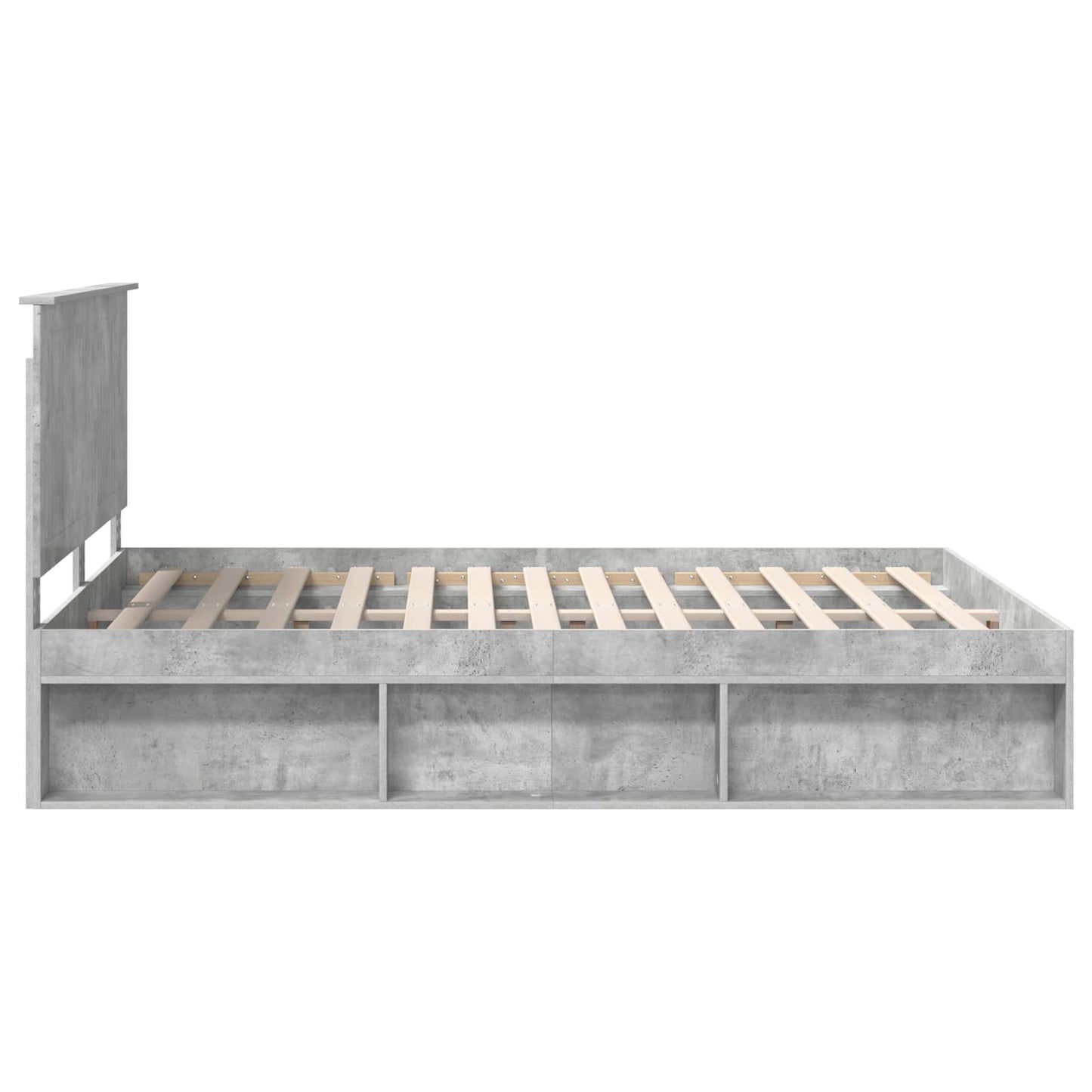 Cadru de pat Gri Concret 150 x 200 cm Lemn de pin masiv