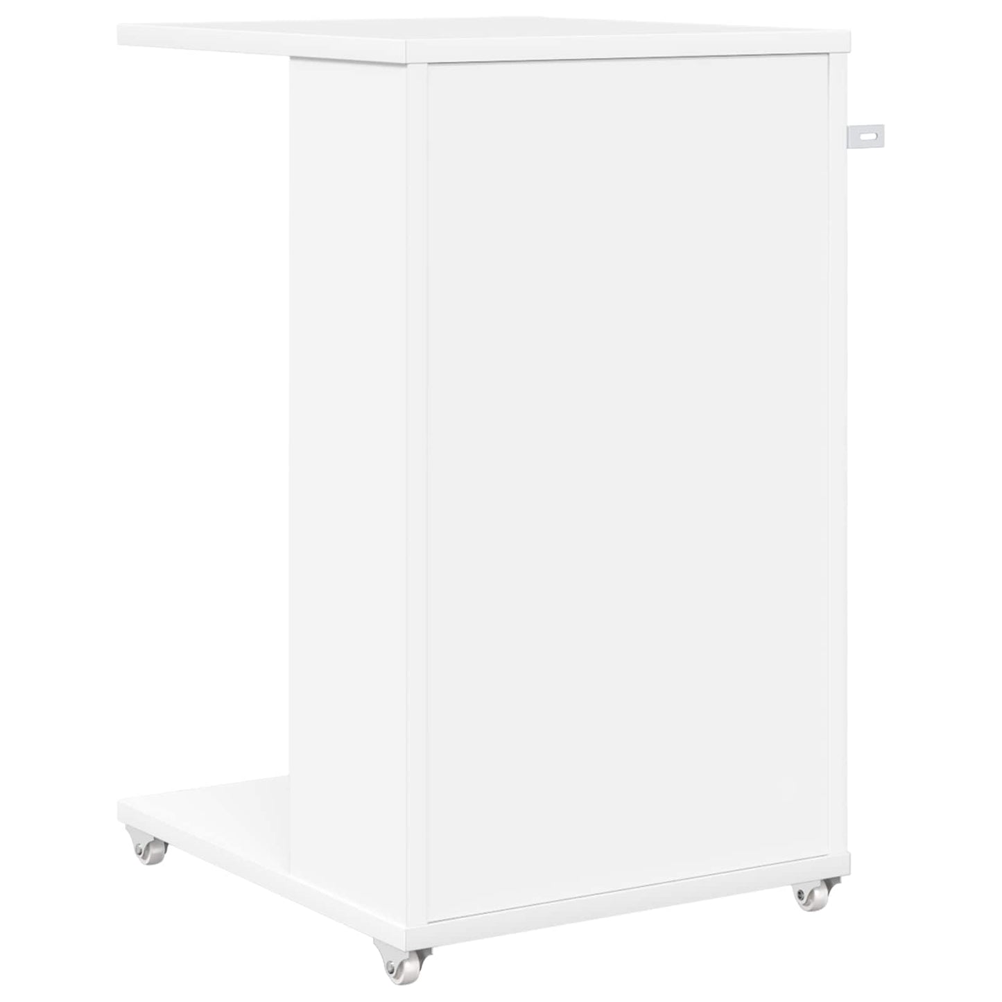 Masă laterală cu roata Alb 40 x 35 x 60 cm Lemn compozit