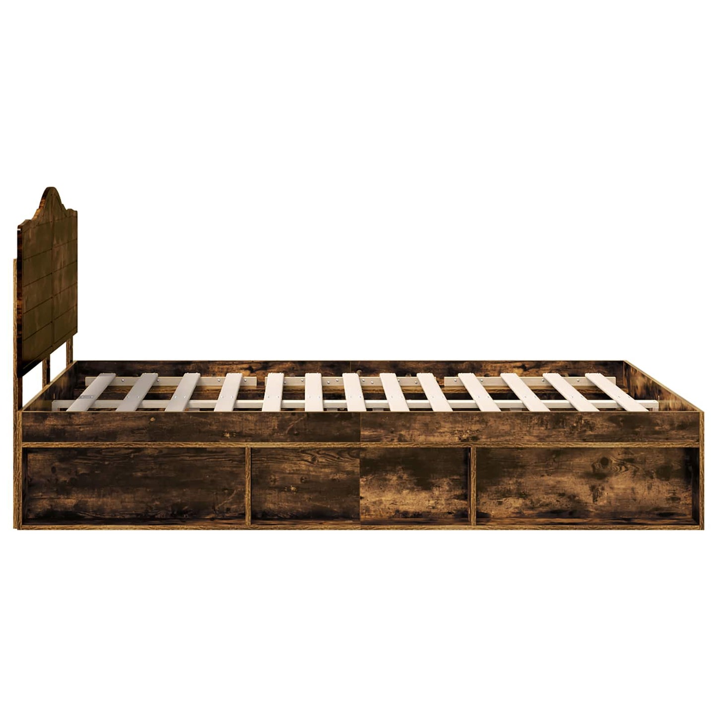 Cadru de pat Stejar fumuriu 140 x 190 cm Lemn de pin masiv