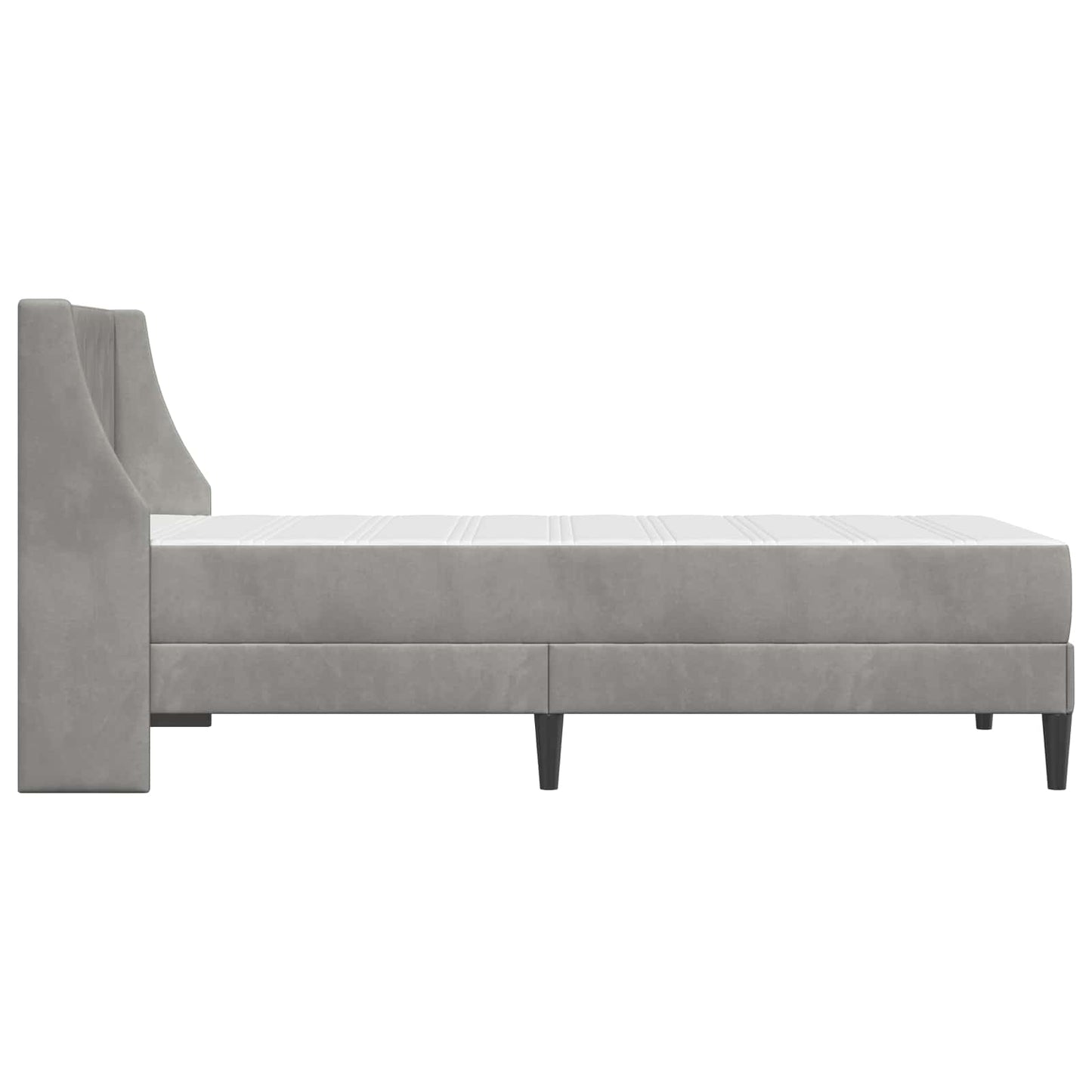 Cadru de pat cu saltea Gri deschis 100 x 200 cm Catifea