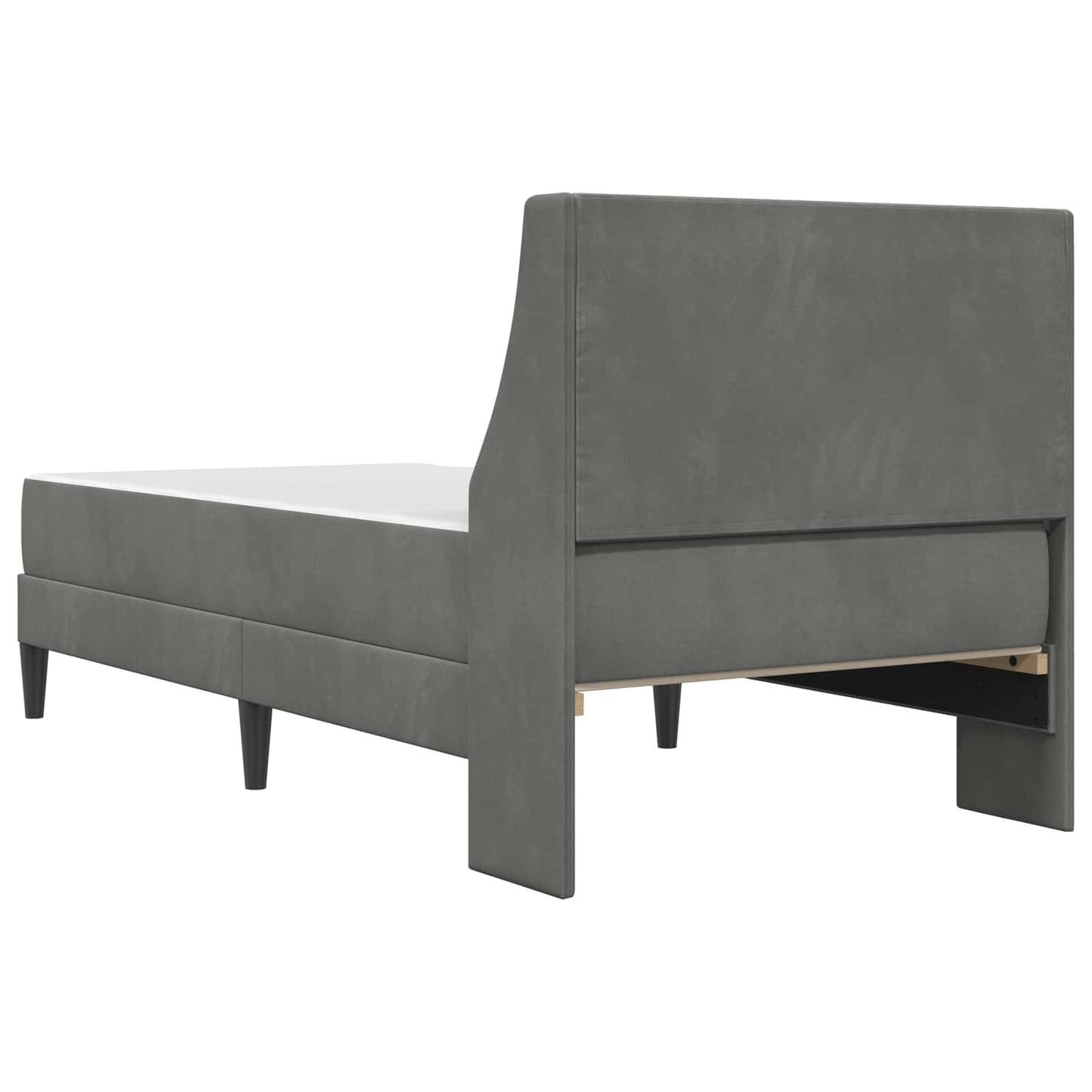 Cadru de pat cu saltea Gri închis 100 x 200 cm Catifea