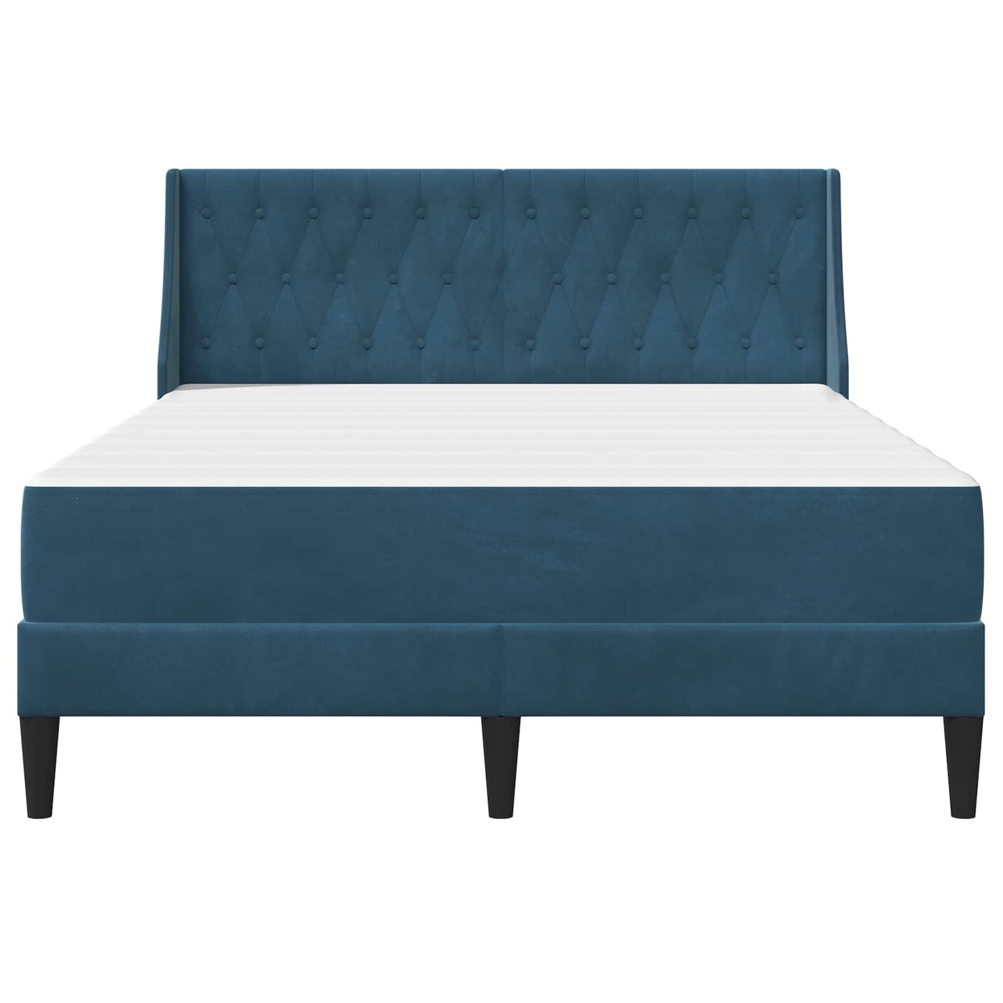 Cadru de pat cu saltea cu saltea albastru 120 x 190 cm Catifea